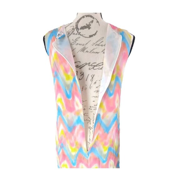 Missoni Sleeveless Shift Dress Size EU38 US XS Multicolored Zigzag Print - Picture 8 of 12